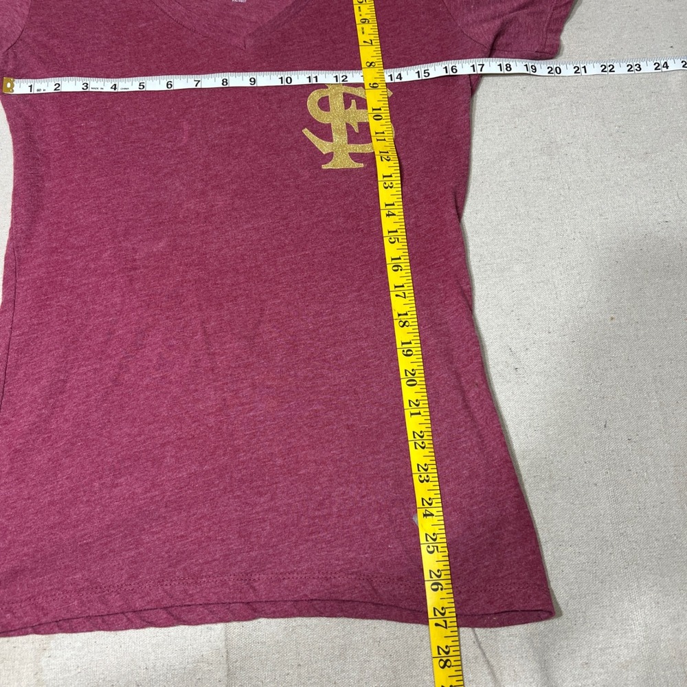 FSU Seminoles NCAA Three Square T Shirt Womens Large Maroon Gold Glitter College - Picture 5 of 5